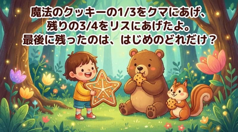 最後に残ったのは、はじめのクッキーのどれだけかな？