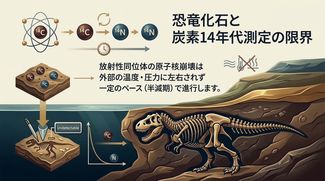 恐竜化石と炭素14年代測定の限界