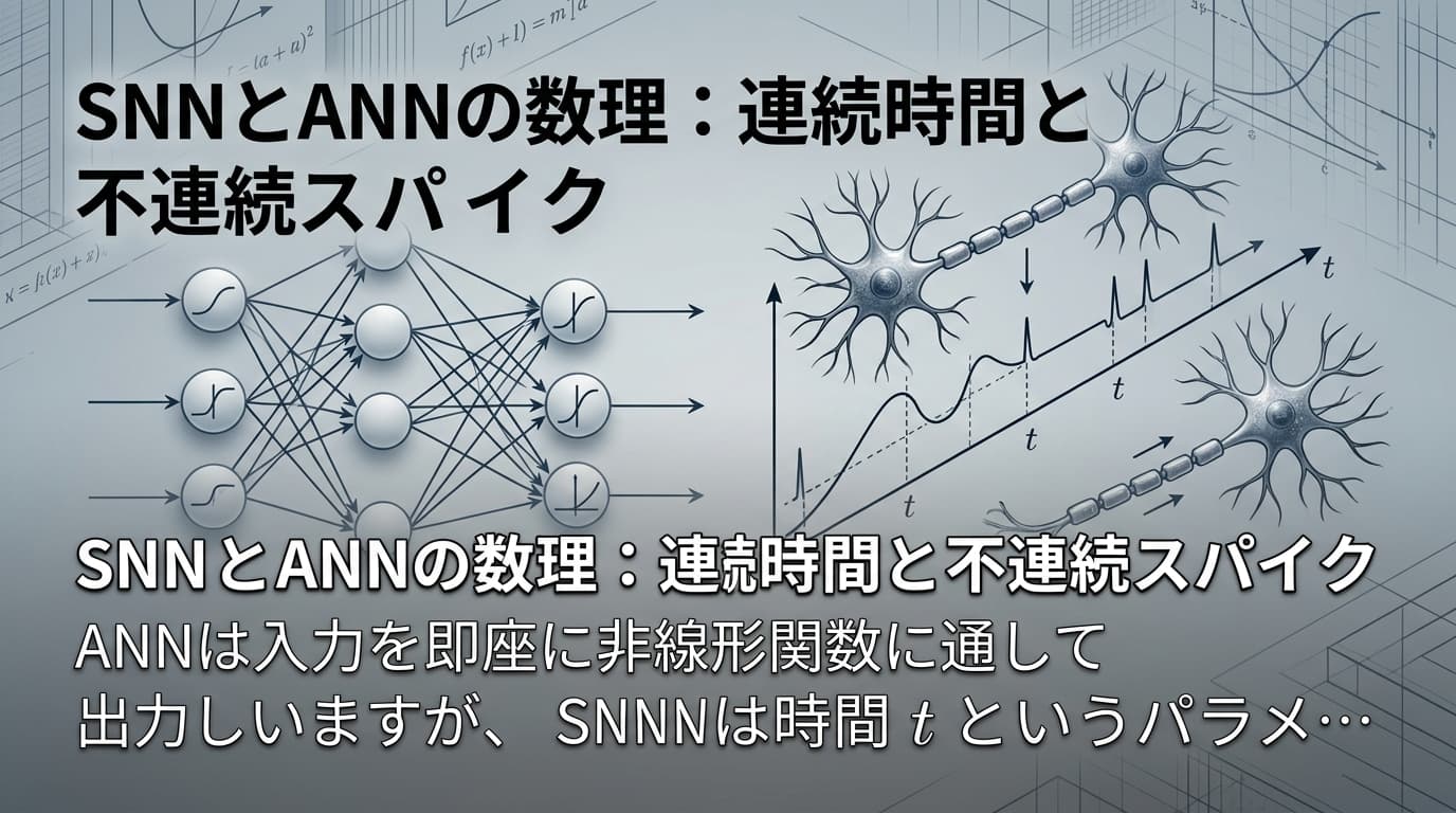 SNNとANNの数理：連続時間と不連続スパイク